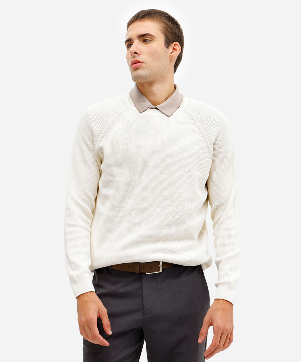 suéter masculino de tricot off white