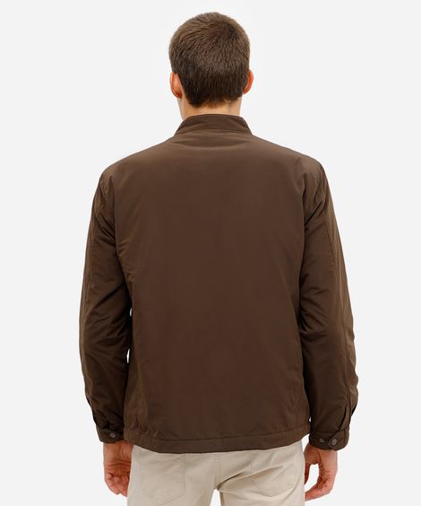jaqueta parka masculina com bolsos marrom
