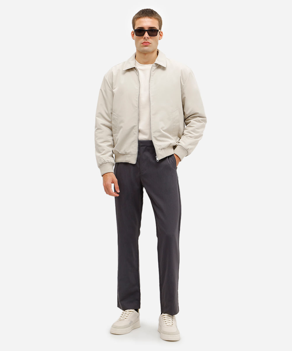 jaqueta bomber masculina bege