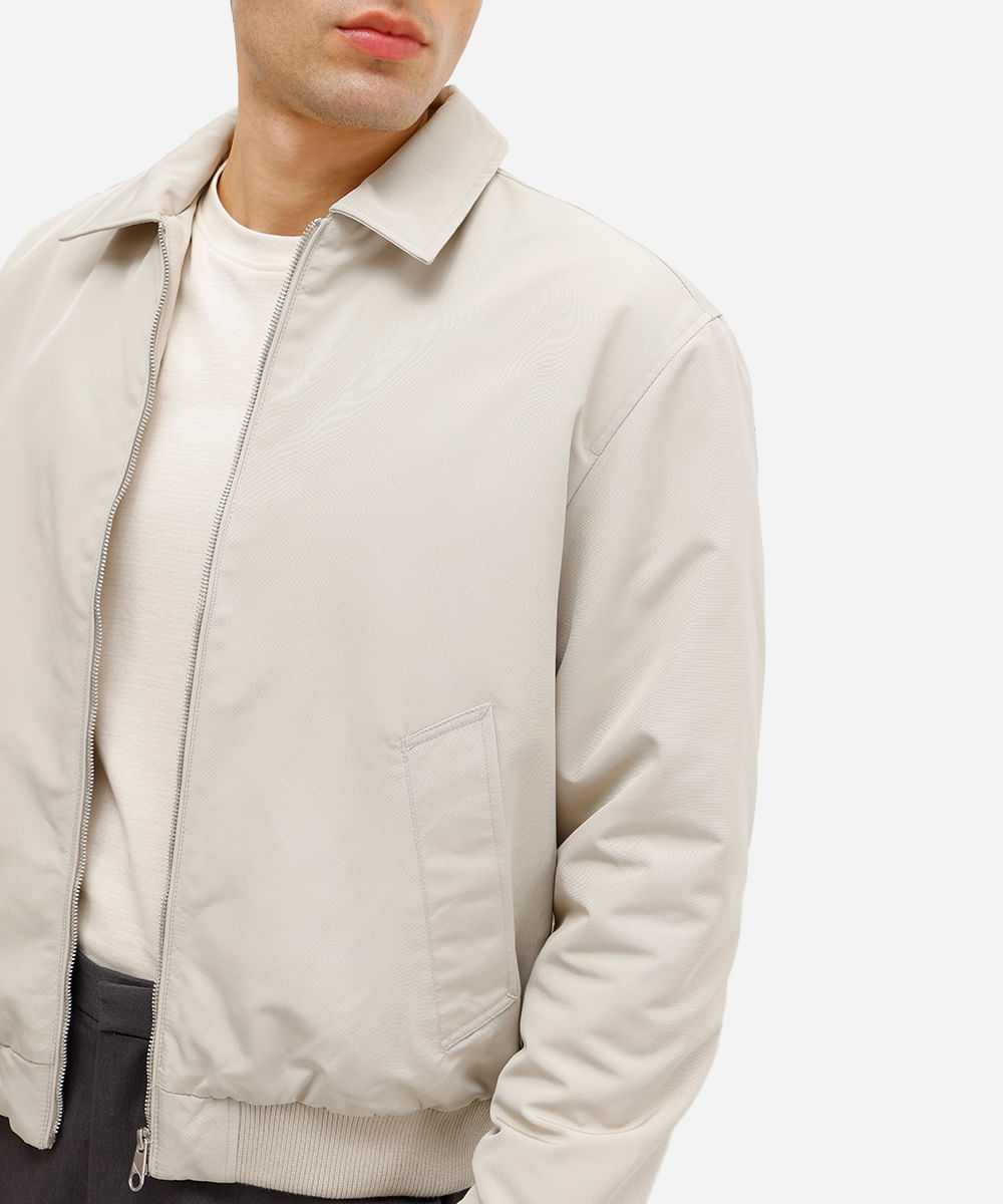 jaqueta bomber masculina bege