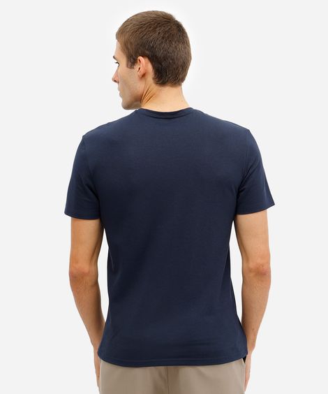 camiseta slim masculina manga curta azul