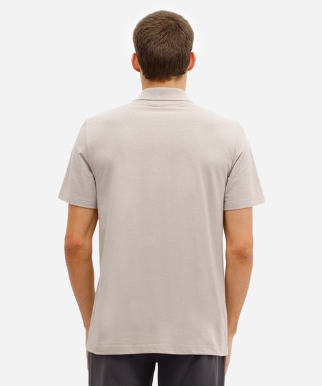 polo comfort masculina manga curta cinza