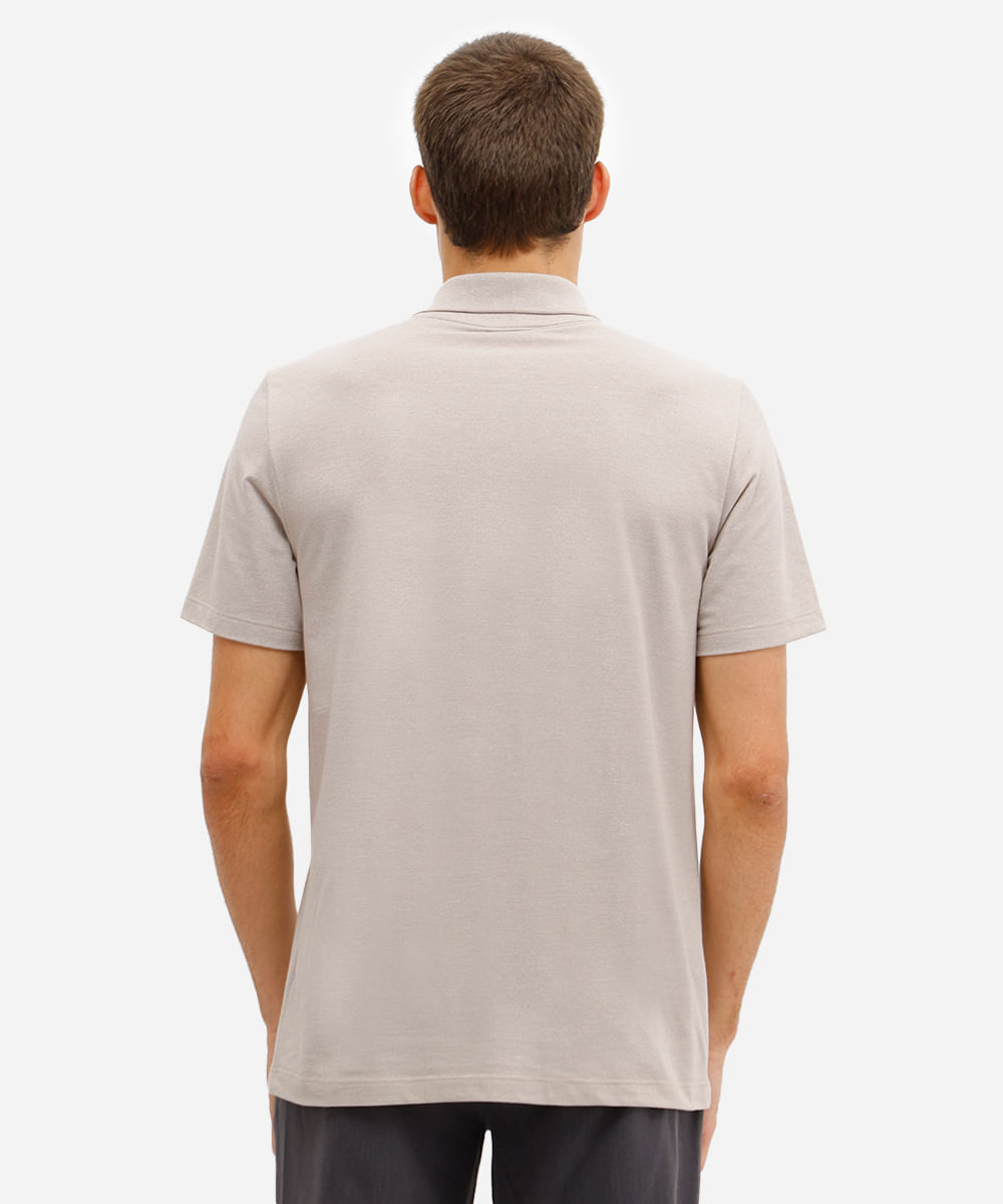 polo comfort masculina manga curta cinza