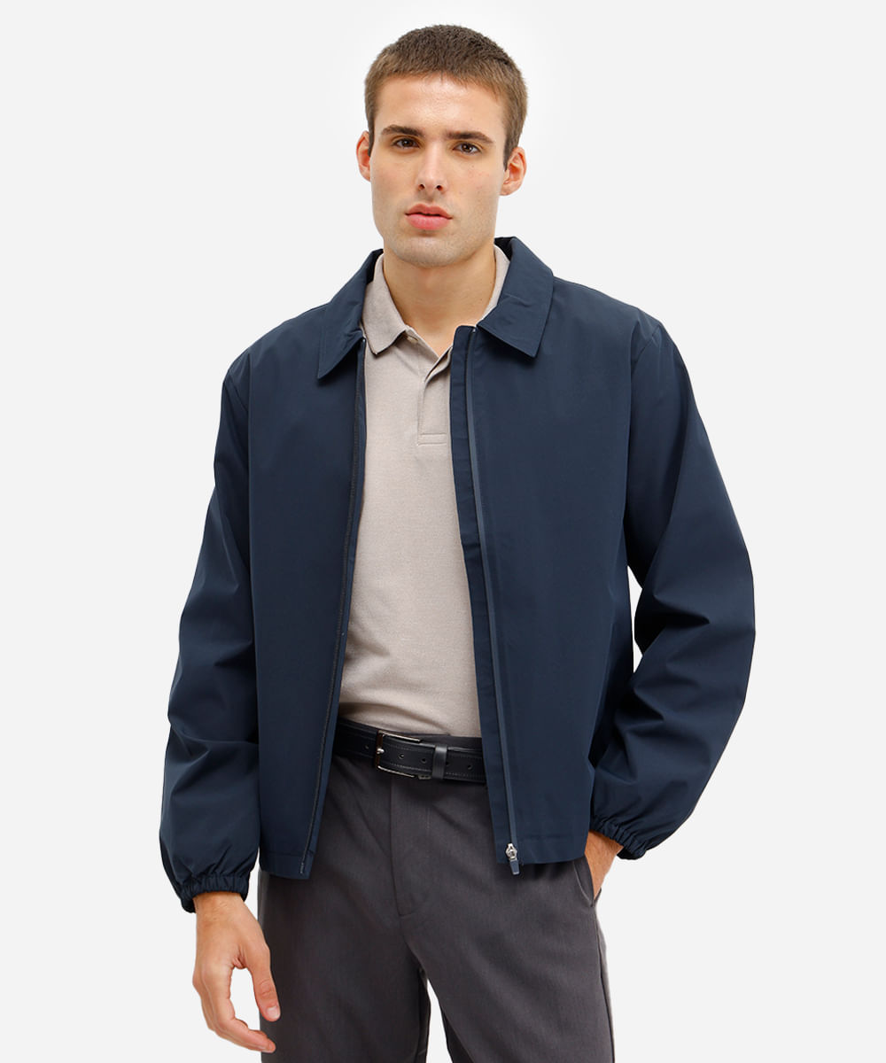 polo comfort masculina manga curta cinza