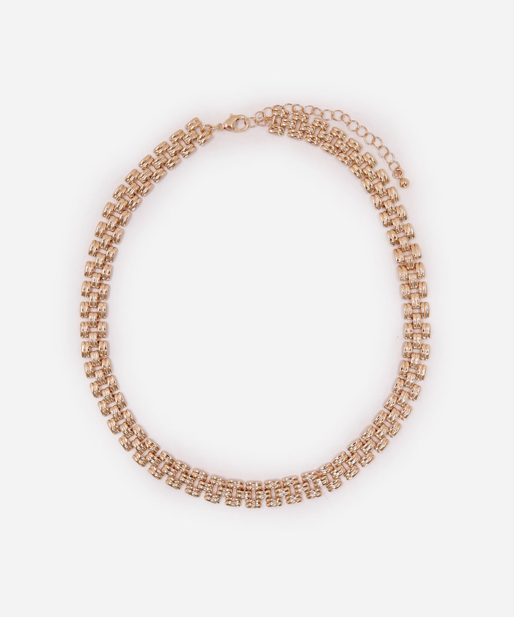 colar corrente elos dourados