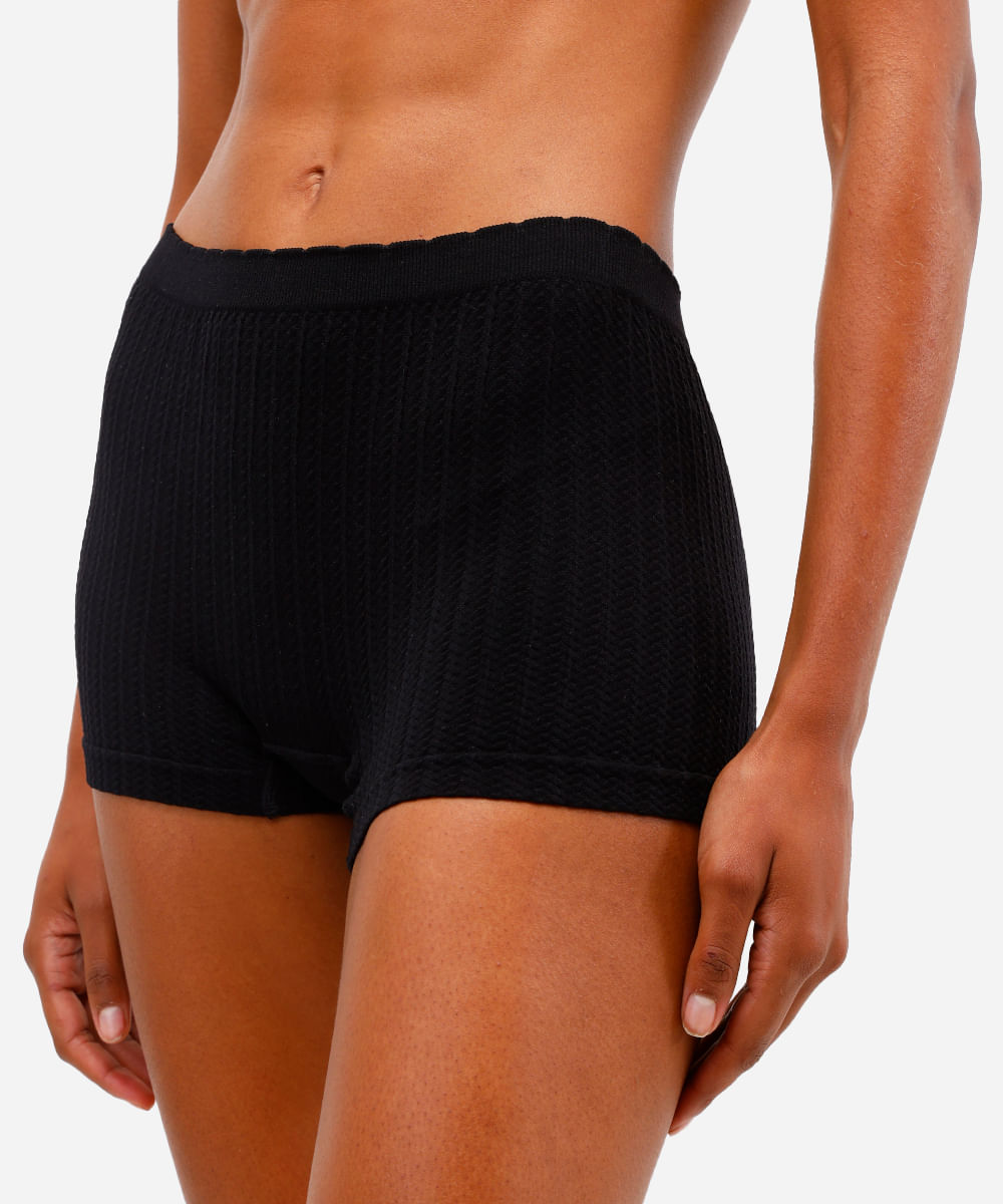 kit de 2 calcinhas boyshort texturizada sem costura colorido