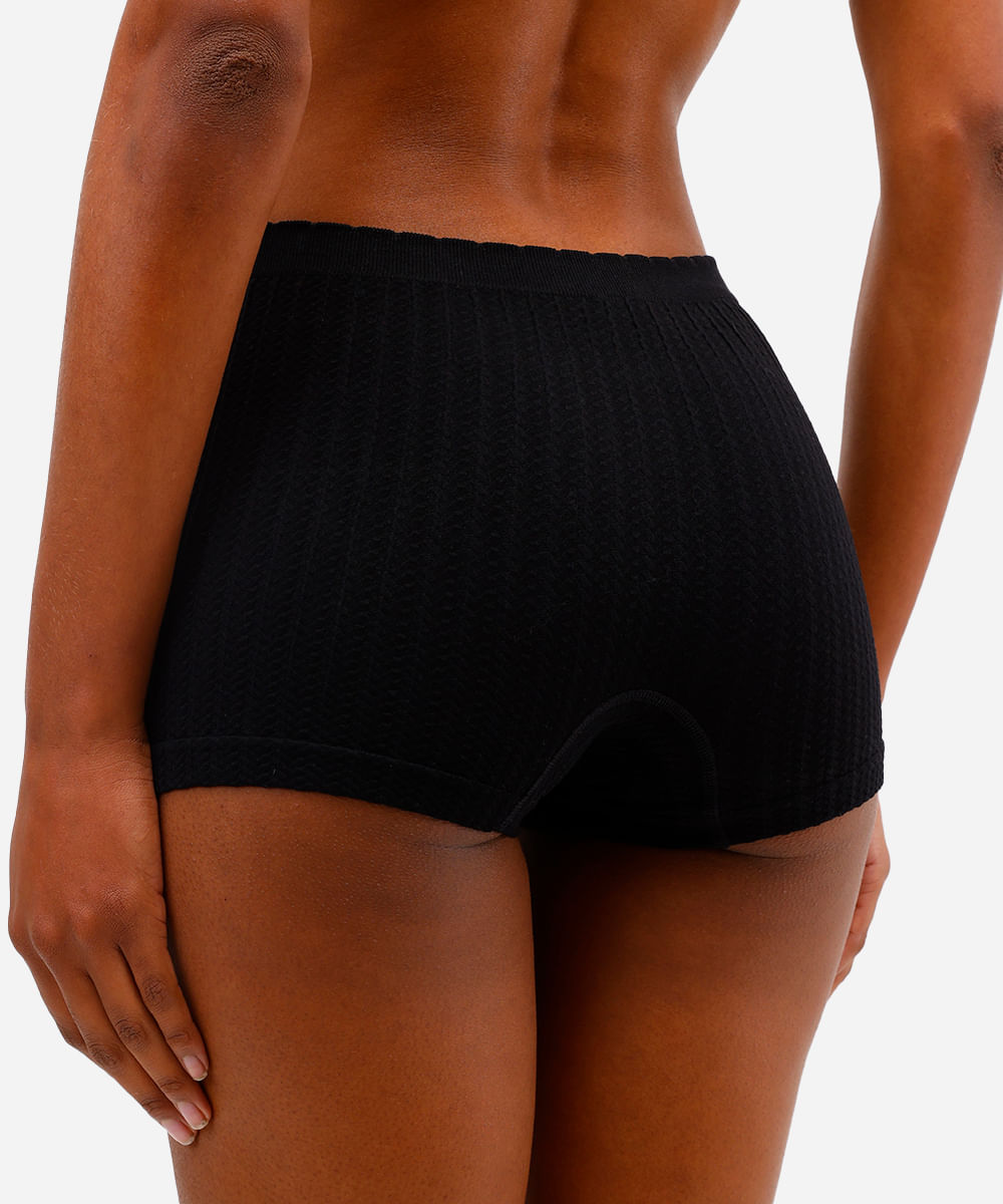 kit de 2 calcinhas boyshort texturizada sem costura colorido