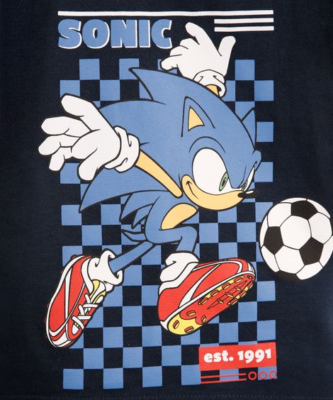 conjunto infantil curto de algodão sonic azul