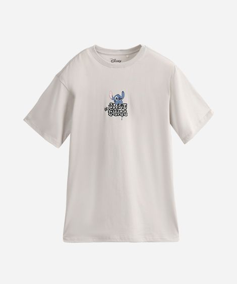 camiseta juvenil de algodão stitch cinza