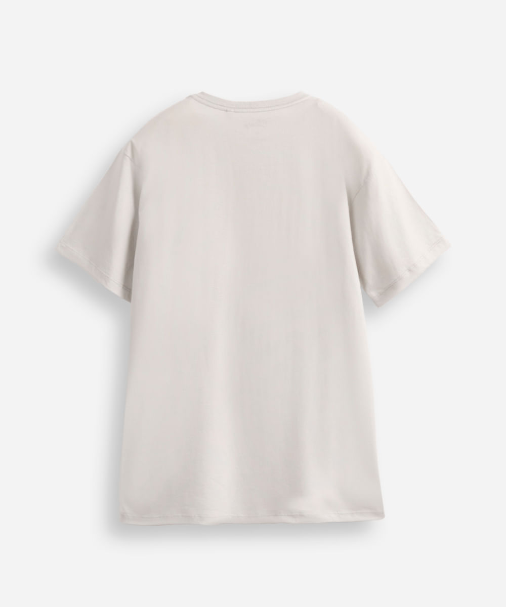 camiseta juvenil de algodão stitch cinza