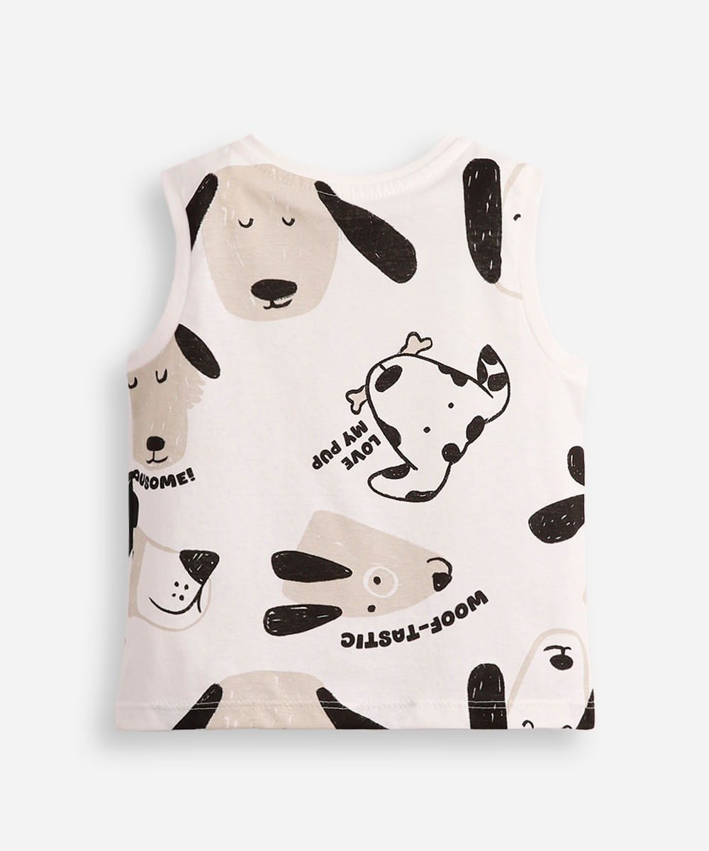 kit de 2 regatas infantis de algodão estampadas colorido