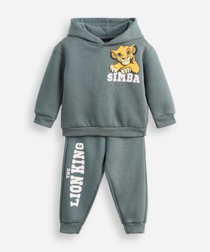 conjunto infantil de moletom simba verde