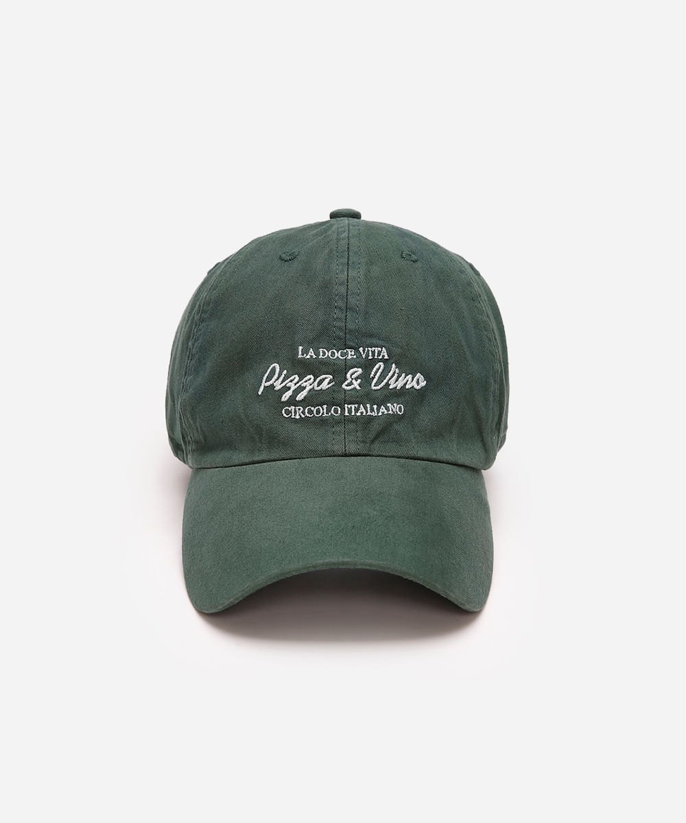 boné aba curva bordado pizza e vino verde