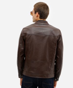 jaqueta masculina de poliuretano marrom