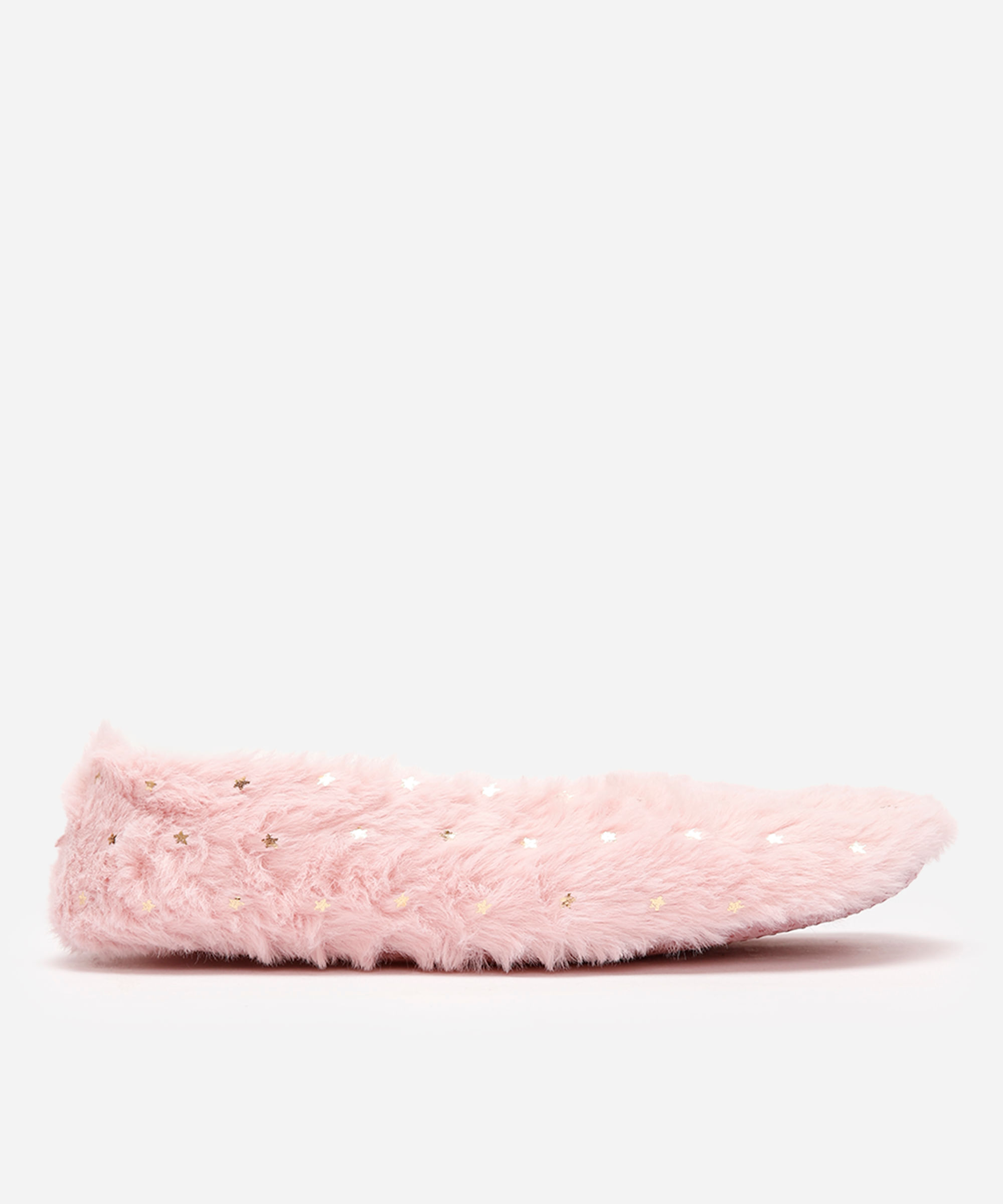 meia feminina sapatilha fleece estrelas rosa