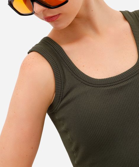 cropped básico feminino com bojo canelado verde