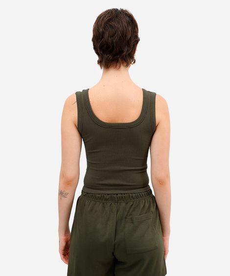 cropped básico feminino com bojo canelado verde