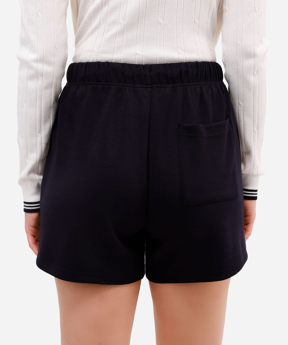 short básico feminino cós elástico preto