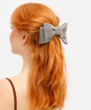 presilha de cabelo laço duplo estampada colorido