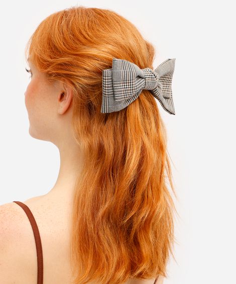 presilha de cabelo laço duplo estampada colorido