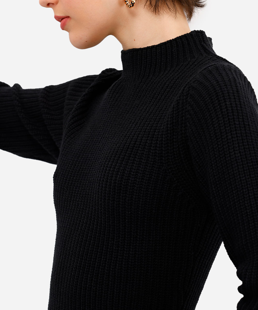 vestido curto feminino de tricot preto