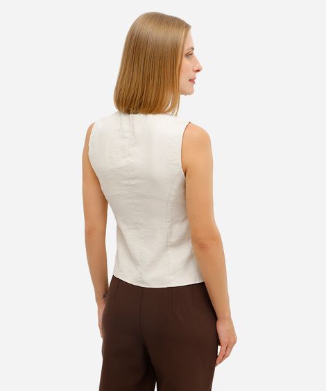 blusa feminina de viscose texturizada bege