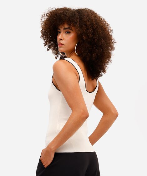 regata feminina de tricot off white