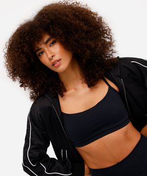 top feminino esportivo ace com bojos removíveis preto
