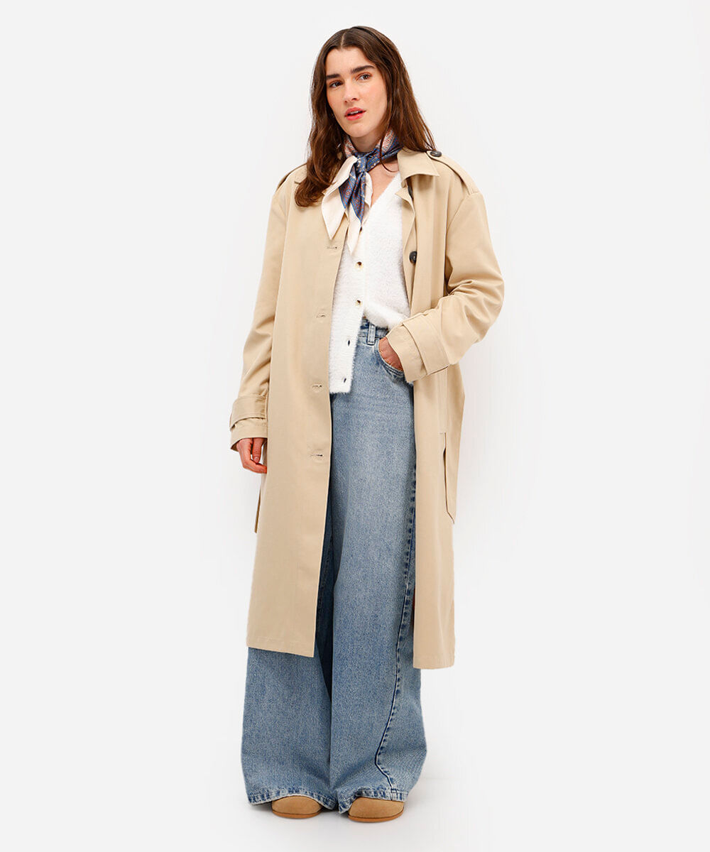 calça wide leg  oversized jeans cintura alta azul