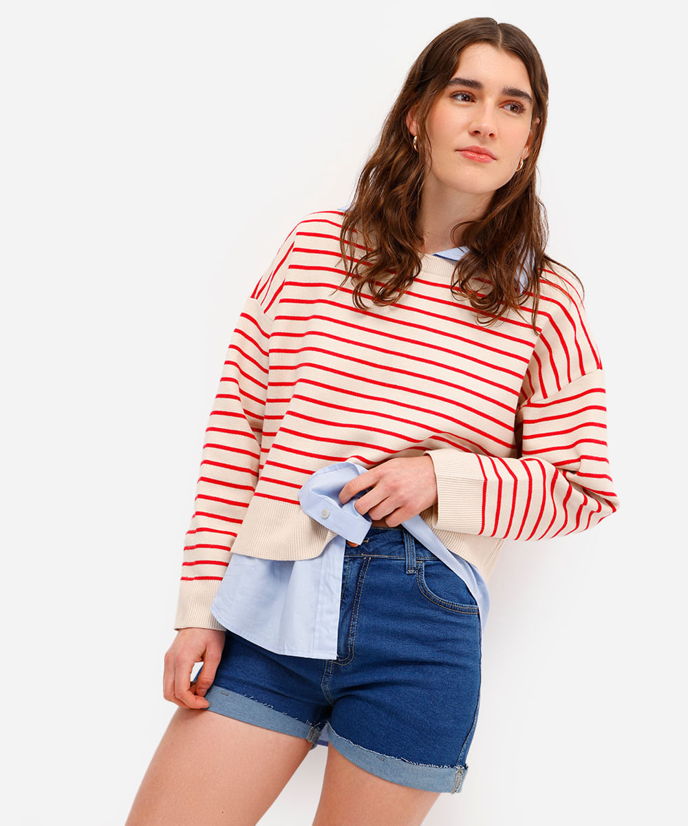 short hot pant feminino jeans cintura alta azul