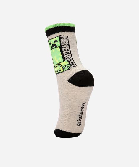 kit duas meias cao médio minecraft colorido