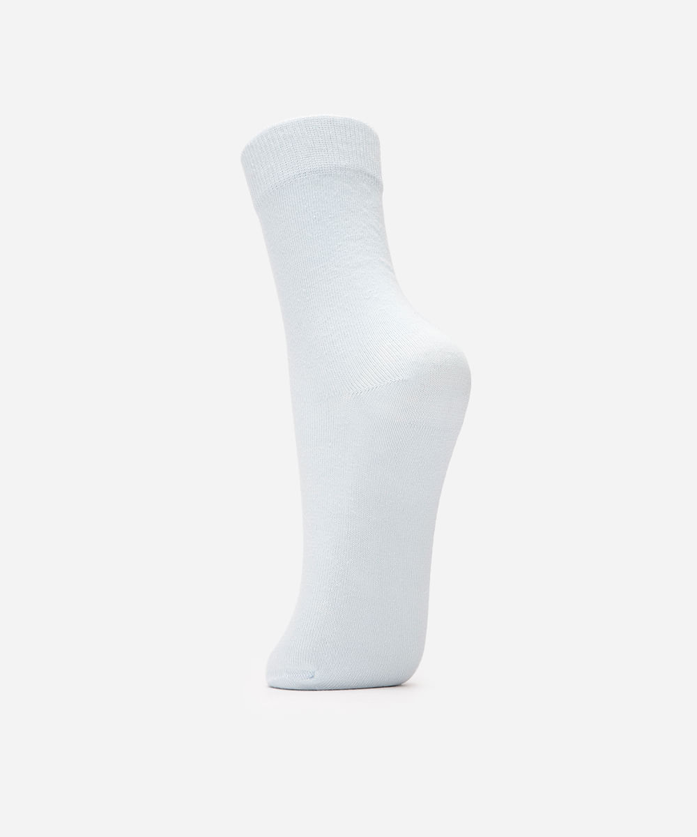 meia cano longo de algodão azul