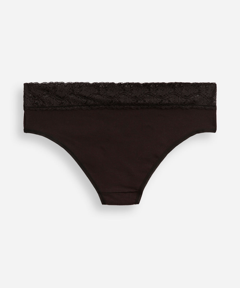 kit de calcinhas biquíni com renda plus size delrio colorido