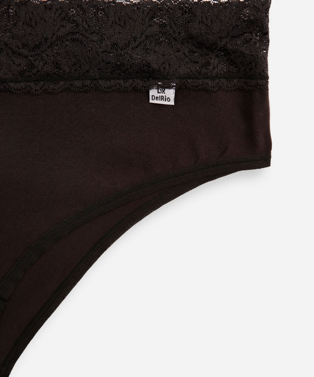 kit de calcinhas biquíni com renda plus size delrio colorido