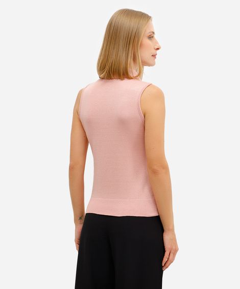 polo feminina de tricot rosa