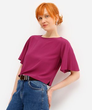 blusa feminina de viscose rosa
