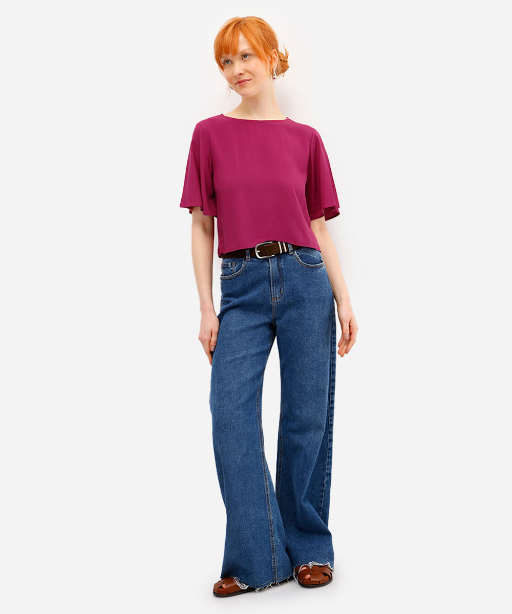 blusa feminina de viscose rosa