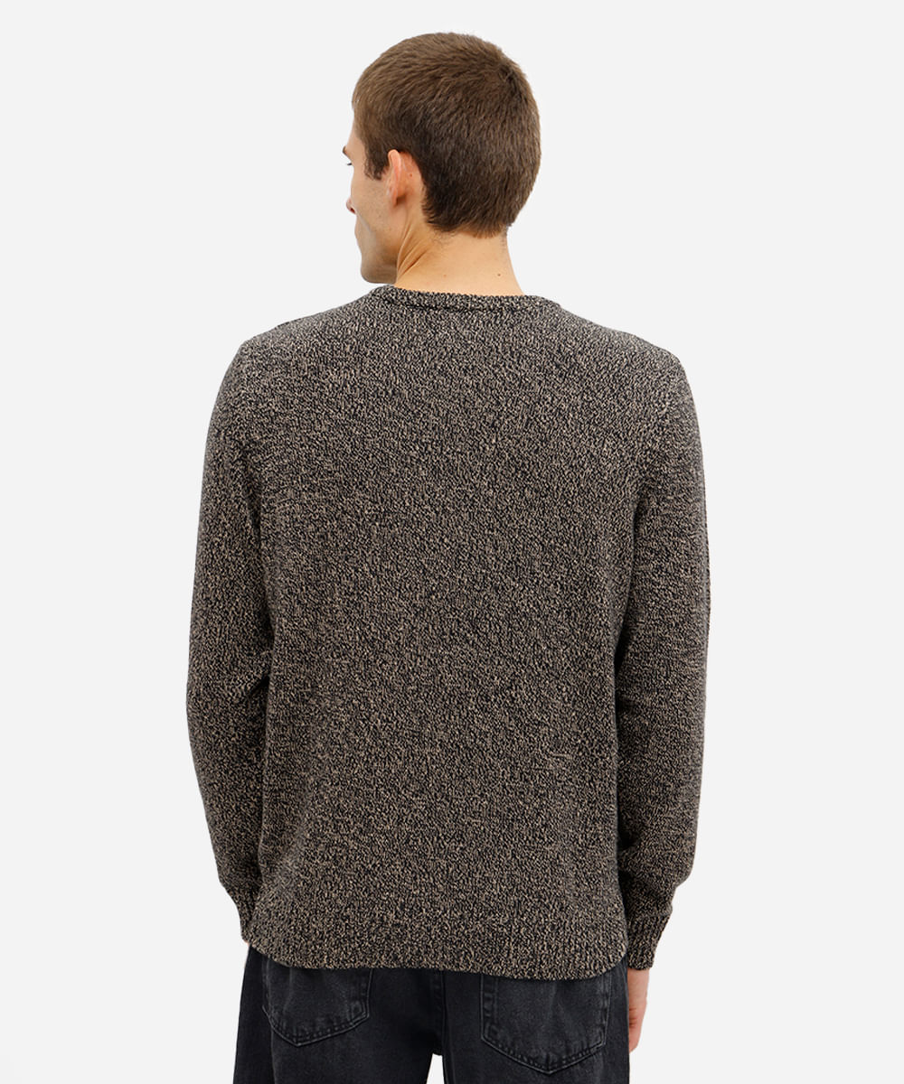 suéter masculino de tricot preto