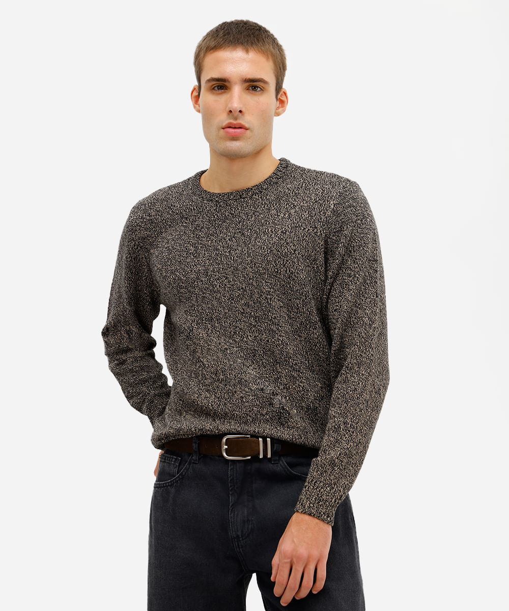 suéter masculino de tricot preto