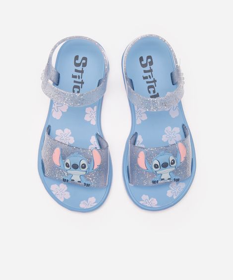 sandália infantil brilhos stitch azul