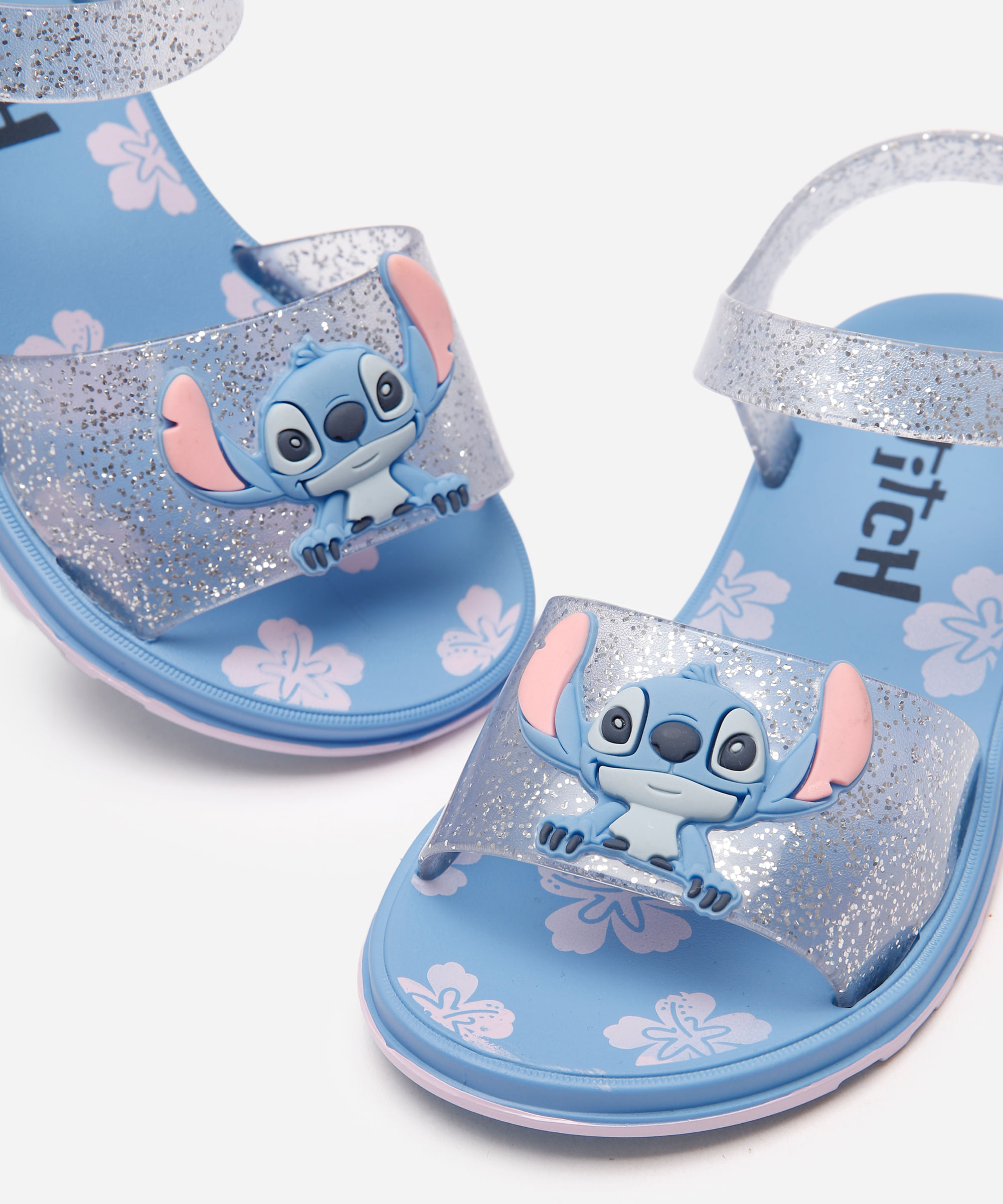 sandália infantil brilhos stitch azul