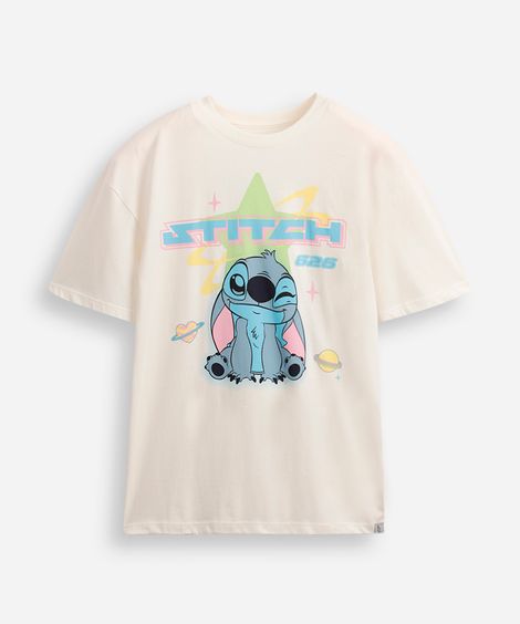 camiseta juvenil de algodão oversized stitch off white
