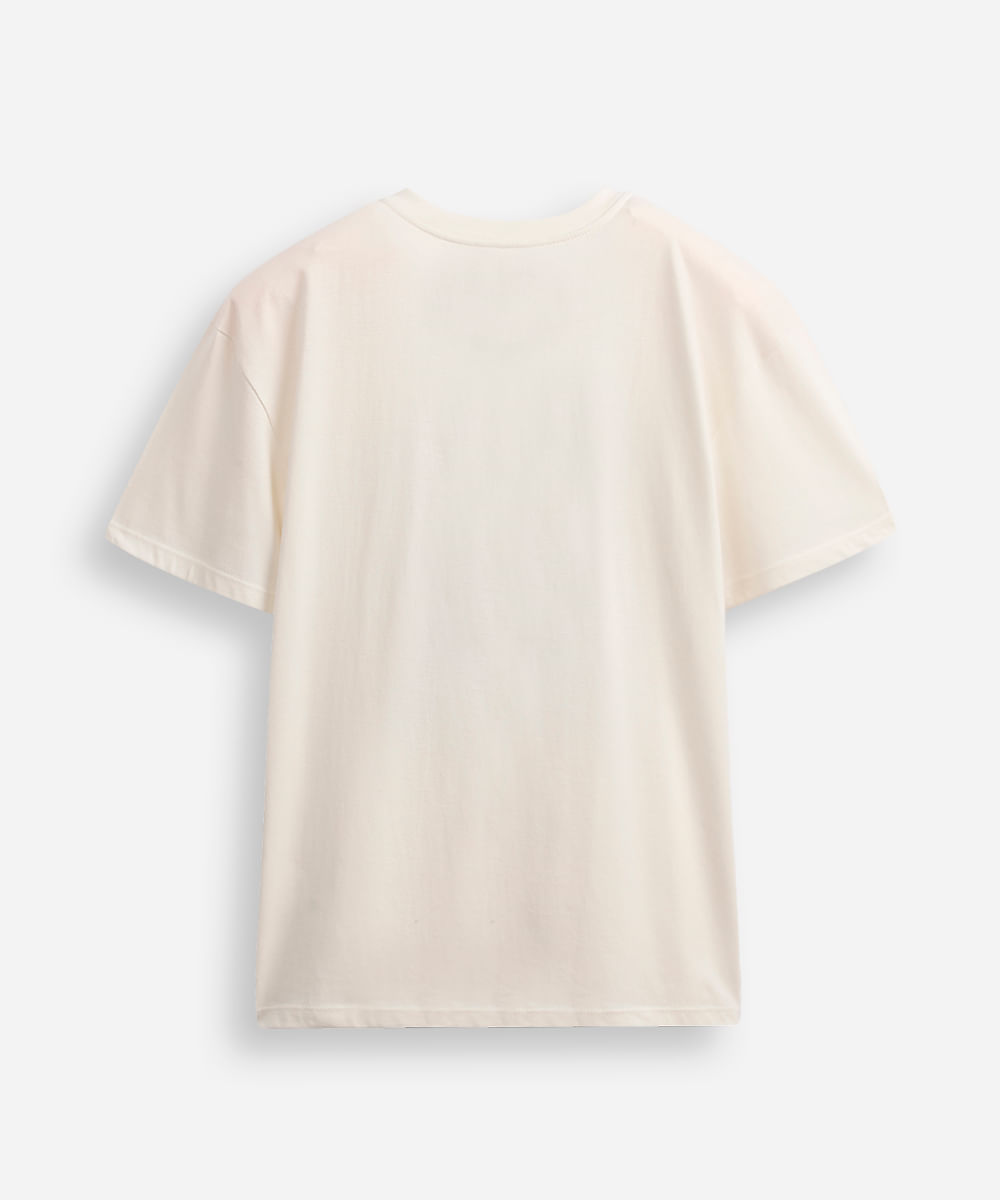 camiseta juvenil de algodão oversized stitch off white