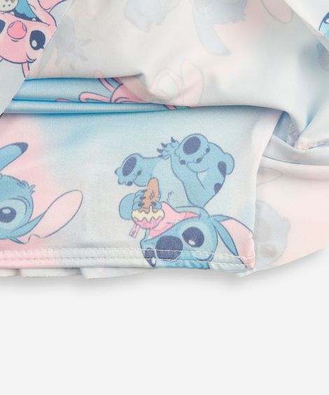 biquíni infantil stitch com scrunchie colorido