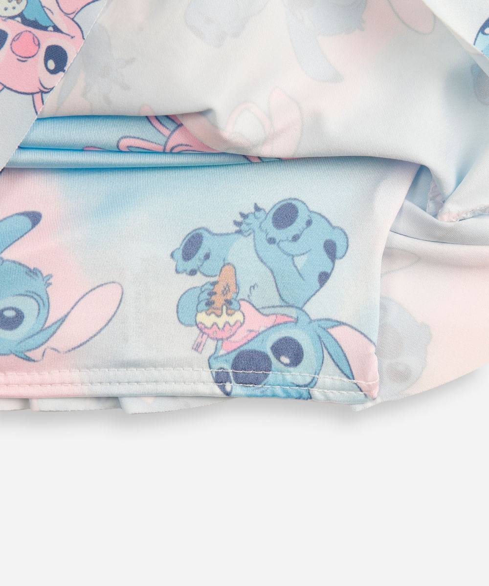 biquíni infantil stitch com scrunchie colorido