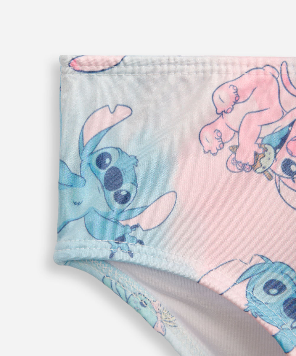 biquíni infantil stitch com scrunchie colorido