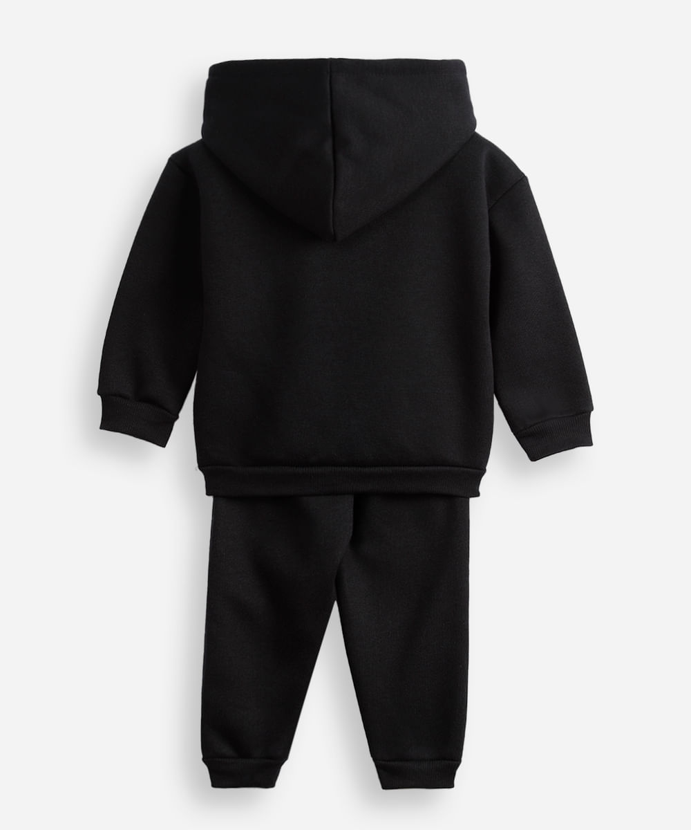 conjunto longo infantil de moletom homem aranha preto