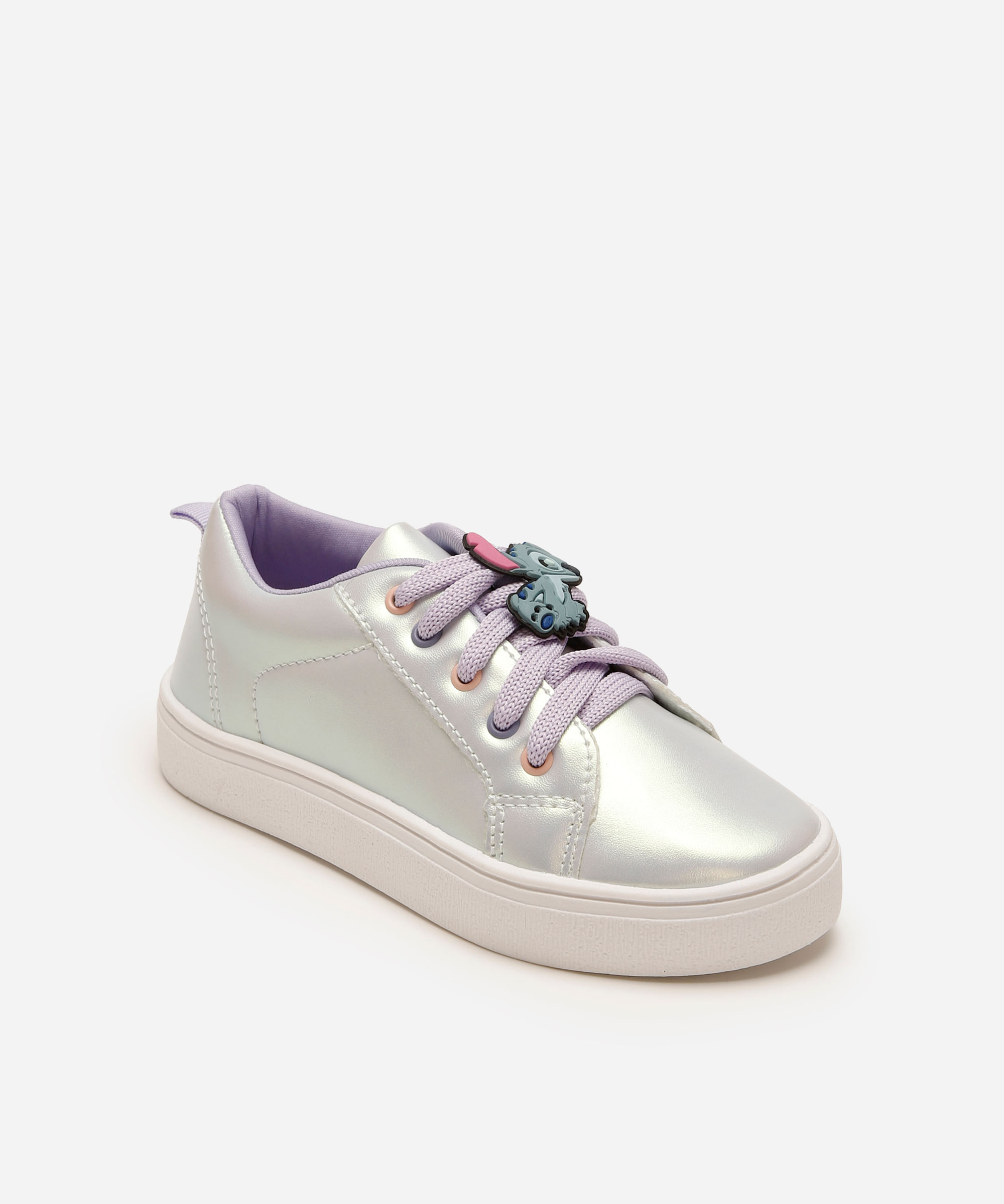tênis infantil holográfico stitch lilás