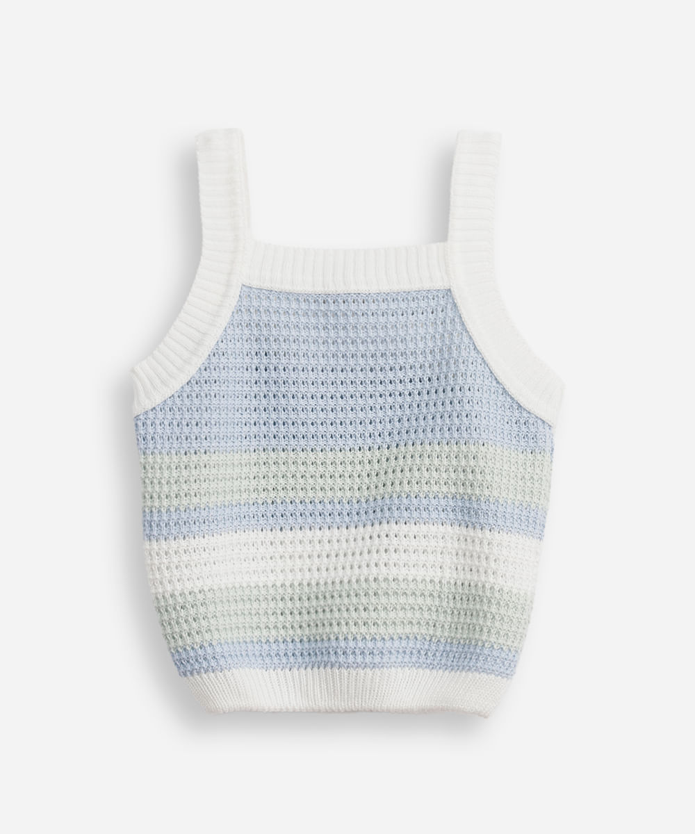 regata infantil de tricot listrada colorida