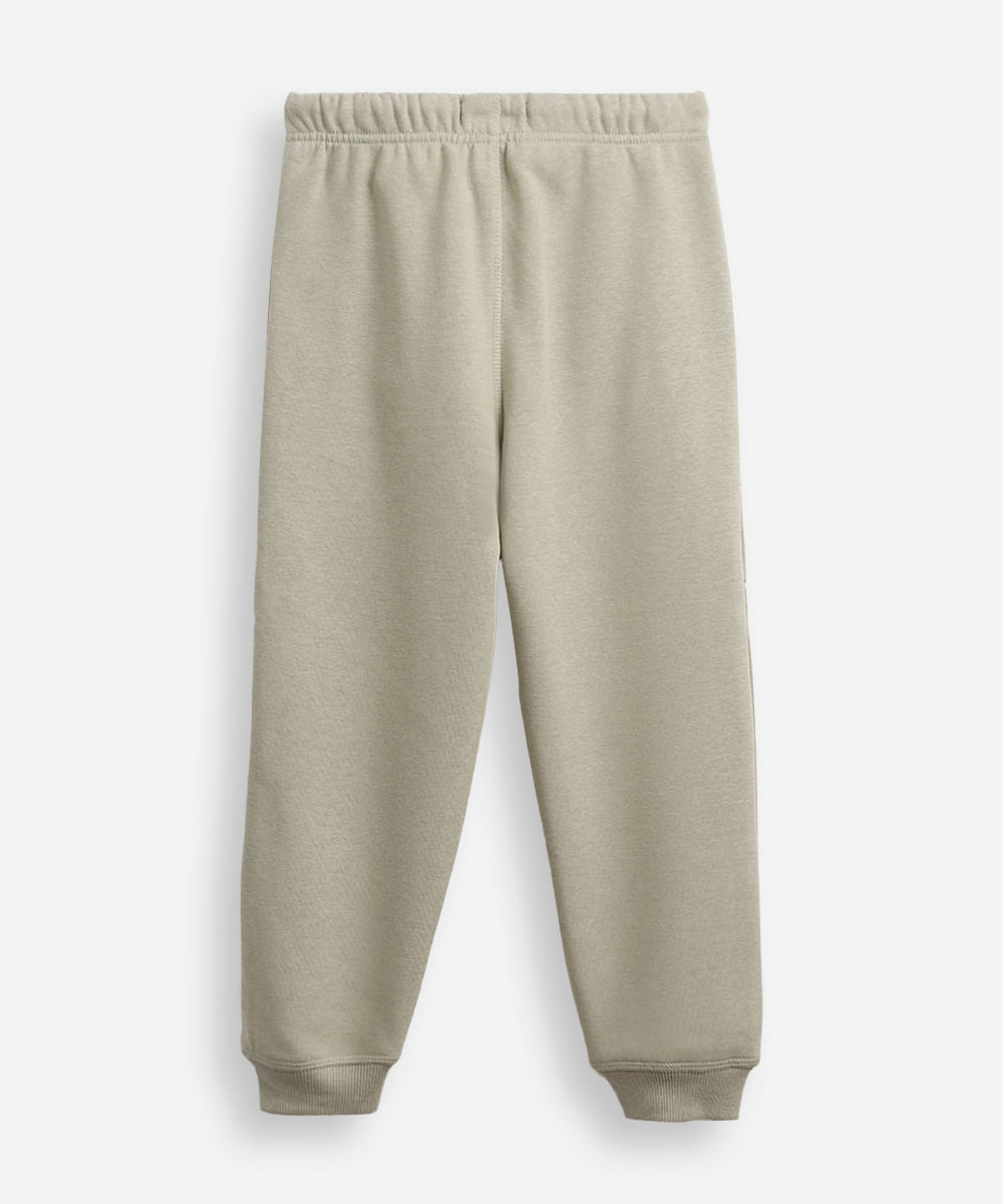 calça jogger infantil de moletom estampada verde